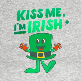 Kiss Me I'm Irish Top Hat Saint Patrick's Day T-Shirt